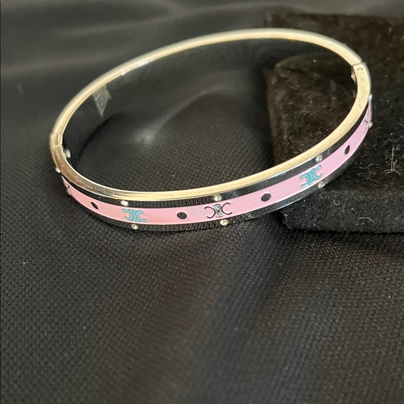 Jewelry - Silver and Pink Bangle Bracelet